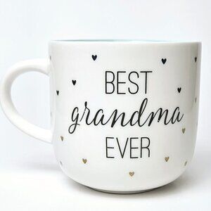 Best Grandma Ever Coffee Mug White Heart Print Gift Ceramic Cup